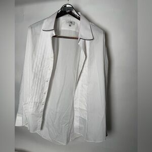Tuxedo White Dress Shirt with Black Trim